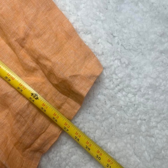 NWT‎ C&C California men's Orange 100% linen short sleeve button up beach summer - Picture 7 of 7